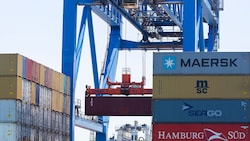 Container am Hafen in Boston