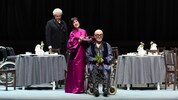 Probenfoto: Morgane Heyse und Michael Wagner in Hauptrollen, im Hintergrund Klaus Müller-Beck ...
