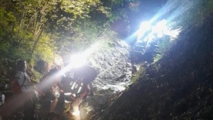 Schwierige Kalb-Rettung der Feuerwehr Dorfgastein.