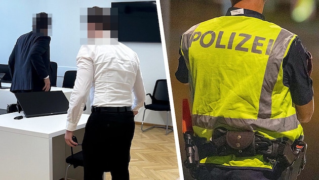 The police officer denied it. And then confessed after all. (right: stock image)