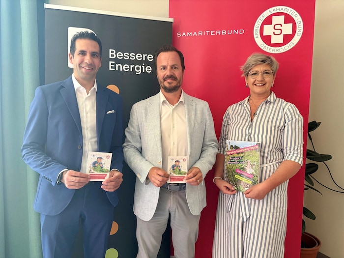 Andreas Balog und Monika Pinzker vom Samariterbund stellten mit Andreas Sharma im ...