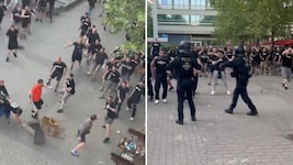 In Leipzig lieferten sich eintreffende spanische Anhänger Auseinandersetzungen mit englischen ...