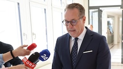 HC Strache bei seinem Strafprozess am Mittwoch im Wiener Landesgericht.