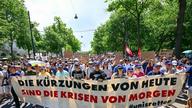 Since noon, students, faculty, and university staff in Vienna have been taking to the streets ...