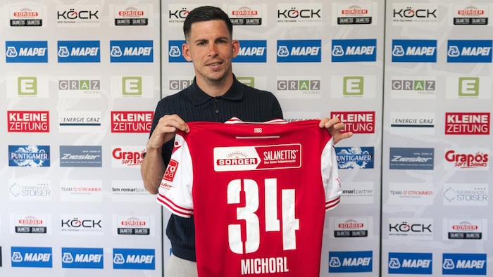 Michorl wird beim GAK mit der Nummer 34 auflaufen.