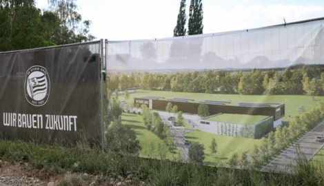 Noch ein Rendering, bald aber Realität: Sturms neues Trainingszentrum in Graz-Puntigam.