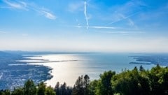 Der Bodensee vom Pfänder in Vorarlberg aus betrachtet