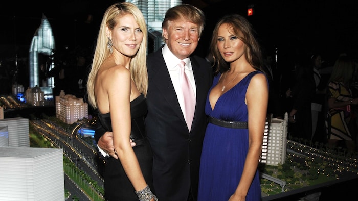 Heidi Klum posierte 2008 für ein gemeinsames Foto mit Donald Trump und Ehefrau Melania. Dass ...