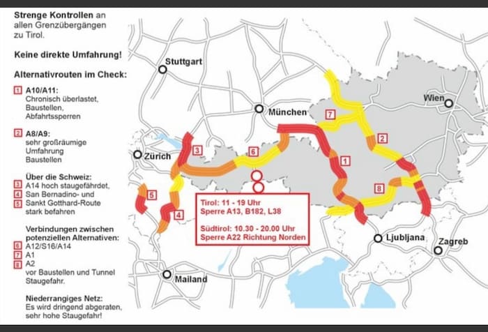 Als niedriger Alpenübergang schluckt der Brenner einen Großteil des Verkehrs.