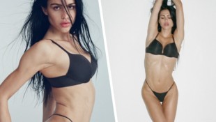 Amelia Gray heizt Kim Kardashians Fans in der neuen Skims-Kampagne ein.