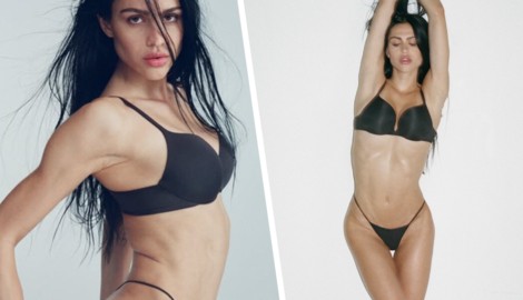 Amelia Gray heizt Kim Kardashians Fans in der neuen Skims-Kampagne ein.
