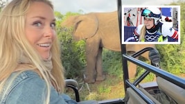 Tierisches Vergnügen für Lindsey Vonn. 