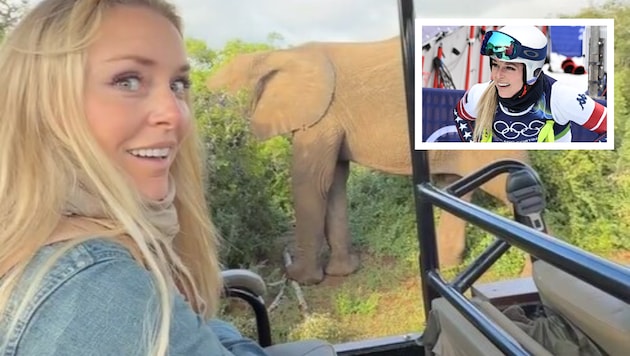 Tierisches Vergnügen für Lindsey Vonn.