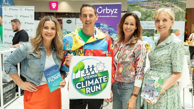 Stephan Neuberger mit Lizz Görgl und Ulli Retter. Anmeldungen für den Klima-Charitylauf: ...