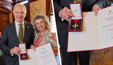 Dieser Orden kann sich sehen lassen: Thomas Schäfer-Elmayer mit seiner Christine Zach ...