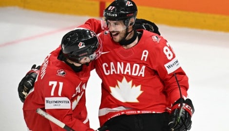 Große Freude bei den Kanadiern rund um Sydney Crosby (r.)