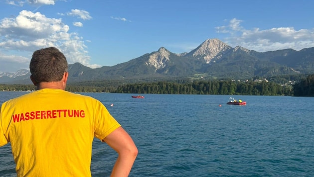 Die Wasserrettung Faak war vor der Kaltfront am See im Einsatz.
