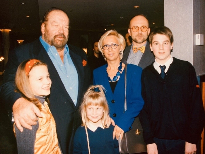Kittel mit seiner Familie und Filmstar Bud Spencer