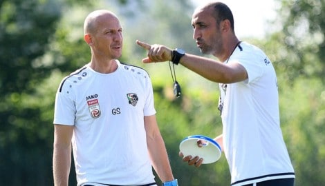 „Mo“ Sahli (re.) arbeitete beim WAC unter Gerhard Struber, war sechs Spiele lang auch ...