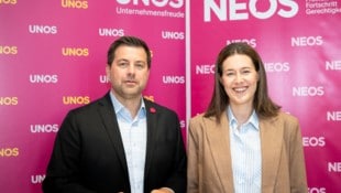 Unos-Bundessprecher Michael Bernhard und Claudia Gamon.