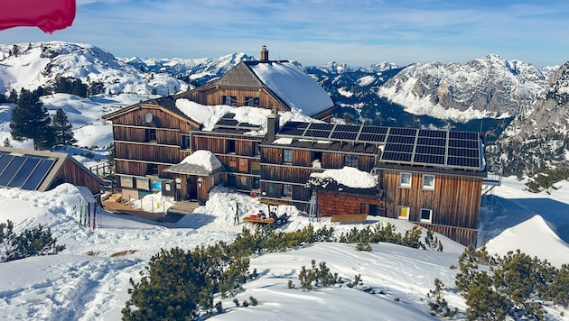 Das Wiesberghaus liegt am Dachsteinplateau auf 1884 Metern Höhe