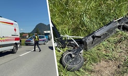 Nach dem Unfall war die Straße fast eine Stunde gesperrt. 