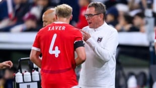 Xaver Schlager mit Teamchef Ralf Rangnick