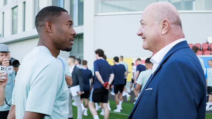 Stocker im Gespräch mit Teamlegende David Alaba
