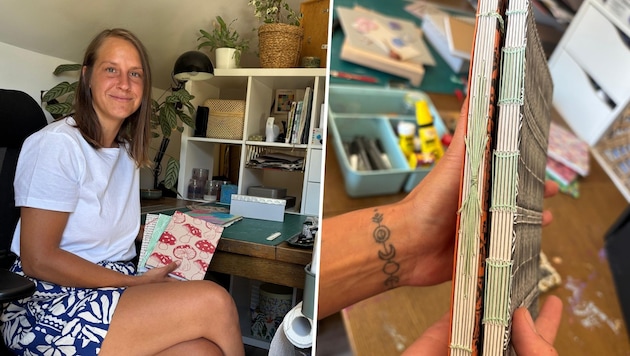 Sabrina Felsberger fertigt unter dem Namen „Musterium“ individuelle Notizbücher und Kalender in ...