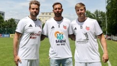 Österreichs Ex-Teamspieler Manny Weber, Guido Burgstaller und Martin Hinteregger.