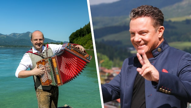 Michael Leitner (li.) lebt für die Volksmusik und will bei Stefan Mross‘ Sendung „Immer wieder ...