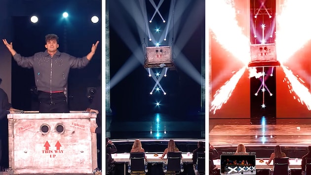 Schockmoment für Jury und Publikum – mit einem lauten Knall explodierte die Box und Fab Fox ...
