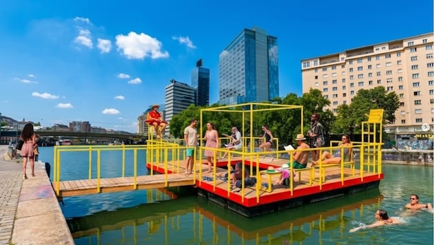 Noch eine Fiktion: das Modell der kostenlosen Badeinsel im Donaukanal