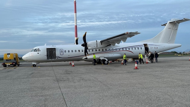 Seit Ende März verkehrt diese Propeller-Maschine zwischen Frankfurt und Linz.