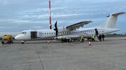 Seit Ende März verkehrt diese Propeller-Maschine zwischen Frankfurt und Linz.