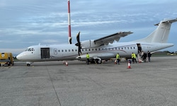 Seit Ende März verkehrt diese Propeller-Maschine zwischen Frankfurt und Linz.