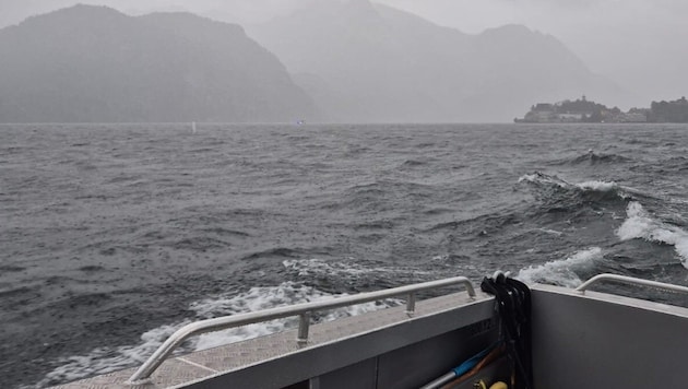 Eine heftige Unwetterfront zog am Sonntagnachmittag über das Salzkammergut.