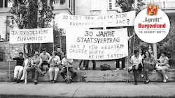 Demonstration des „Hrvatski Akademski Club“ für Minderheitenrechte der Burgenland-Kroaten in ...