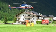 Einsatz der Libelle beim Waldbrand in Waidring.