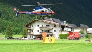Einsatz der Libelle beim Waldbrand in Waidring.
