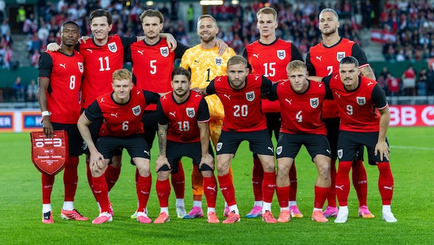 Mit dieser Elf startete Österreich gegen Tunesien in den letzten WM-Test.