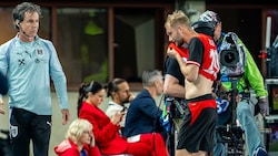 Konrad Laimer sah die Rote Karte und musste vom Feld.