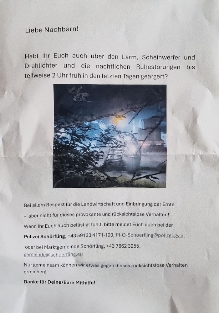 Dieses Flugblatt wurde in Schörfling am Attersee verteilt und sorgt für große Aufregung.