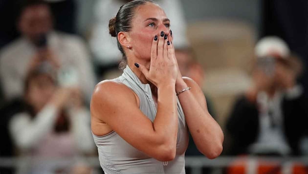 Marta Kostjuk kämpfte erst auf dem Platz und danach mit ihren Tränen.