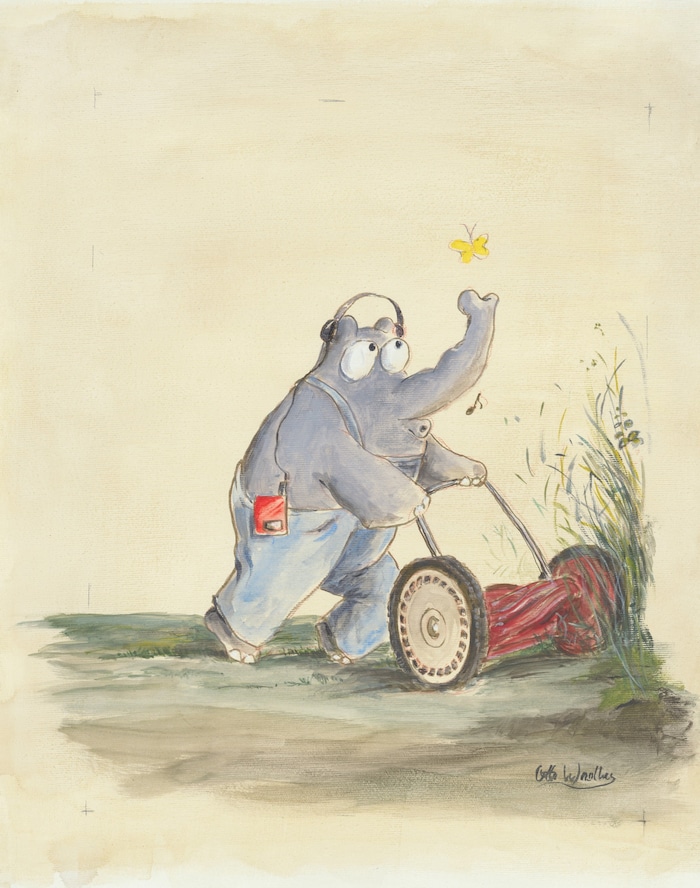 „Ein Ottifant nähert sich dem berühmten „Großen Rasenstück“ (1503) von Alfred Dürer – in der ...