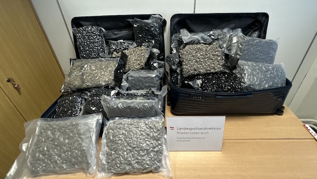 Am Montag wurden 37 Kilo Cannabiskraut sichergestellt, am Dienstag 18 Kilo.