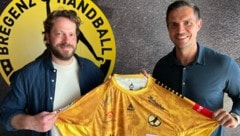 Neo-Coach Julian Rauch (l.) mit Bregenz-Sportvorstand Florian Wassel.