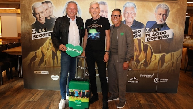 H. P. Baxxter (M.) vor dem Auftritt beim „Summer Opening“ in Schladming mit Landeshauptmann ...