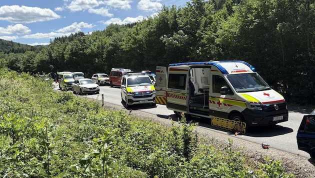 39 Feuerwehrmitglieder und sechs Rettungsfahrzeuge waren bei dem schweren Unfall im Einsatz.
