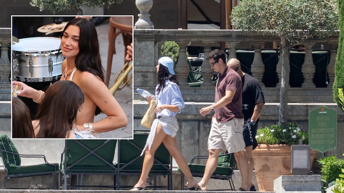 Entspannte Vorfreude in Palermo: Dua Lipa im lässigen Sarong-Rock an der Seite von Callum Turner ...